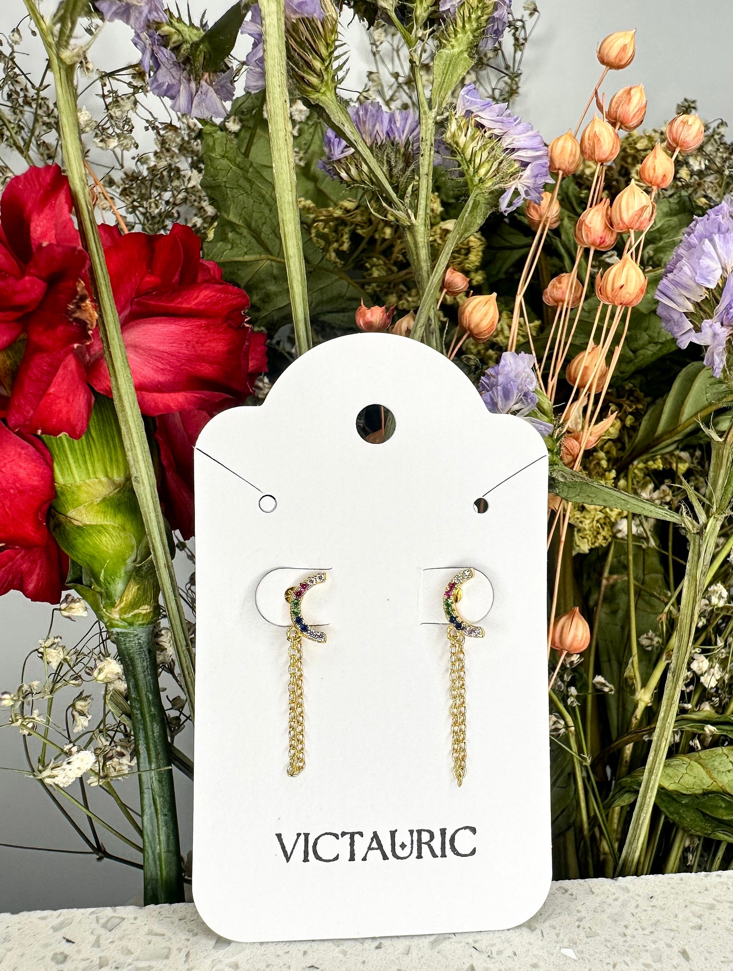 Pendientes de zirconia de colores