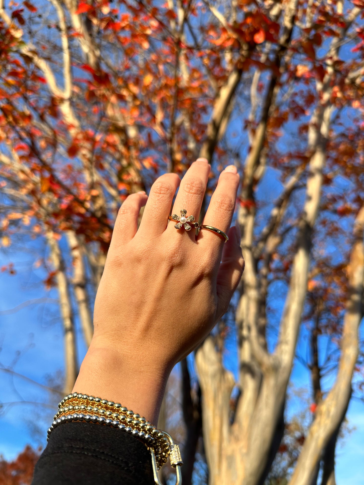 Zirconia Flower Ring