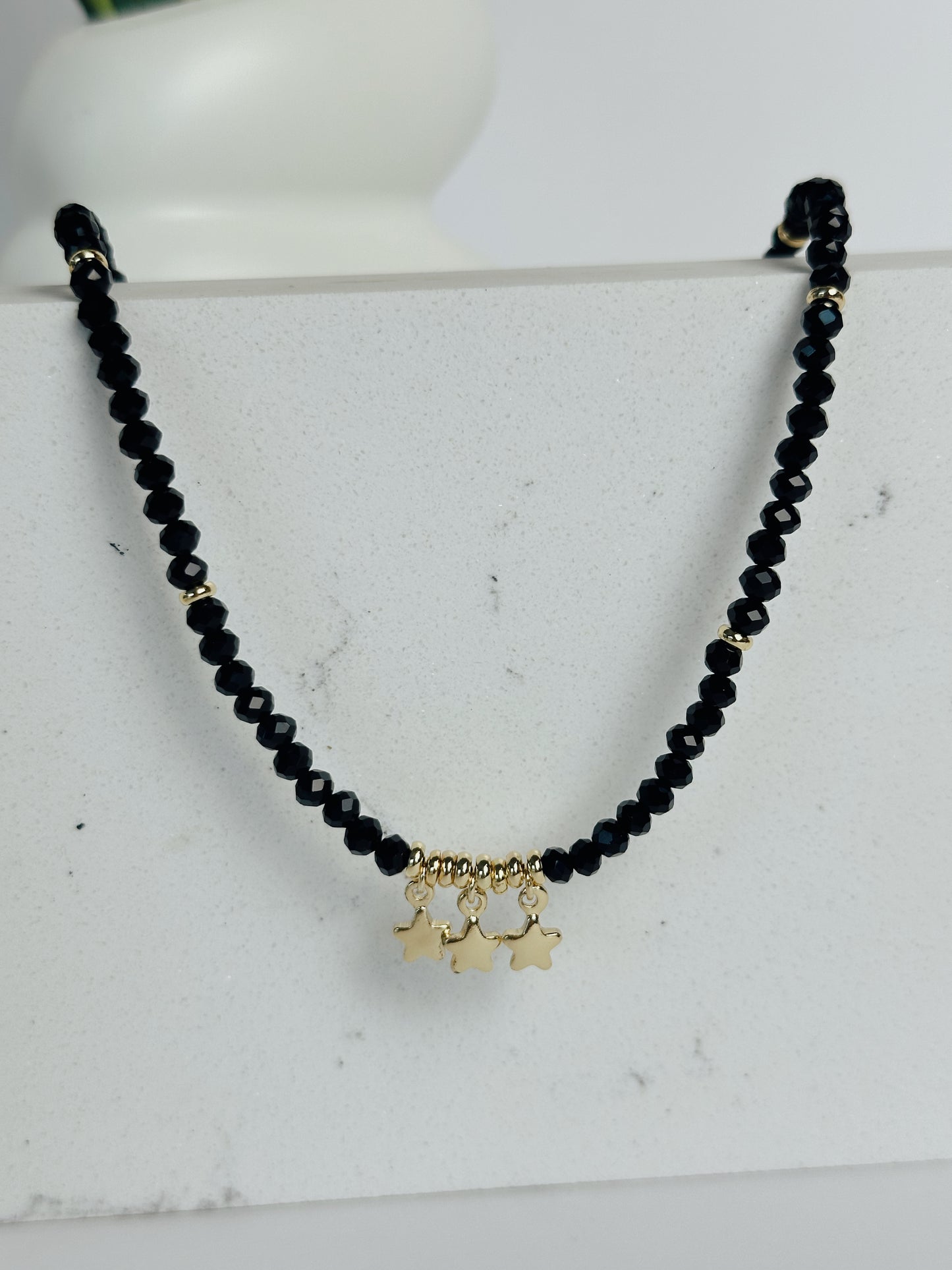 Collar de estrellas de tres cristales