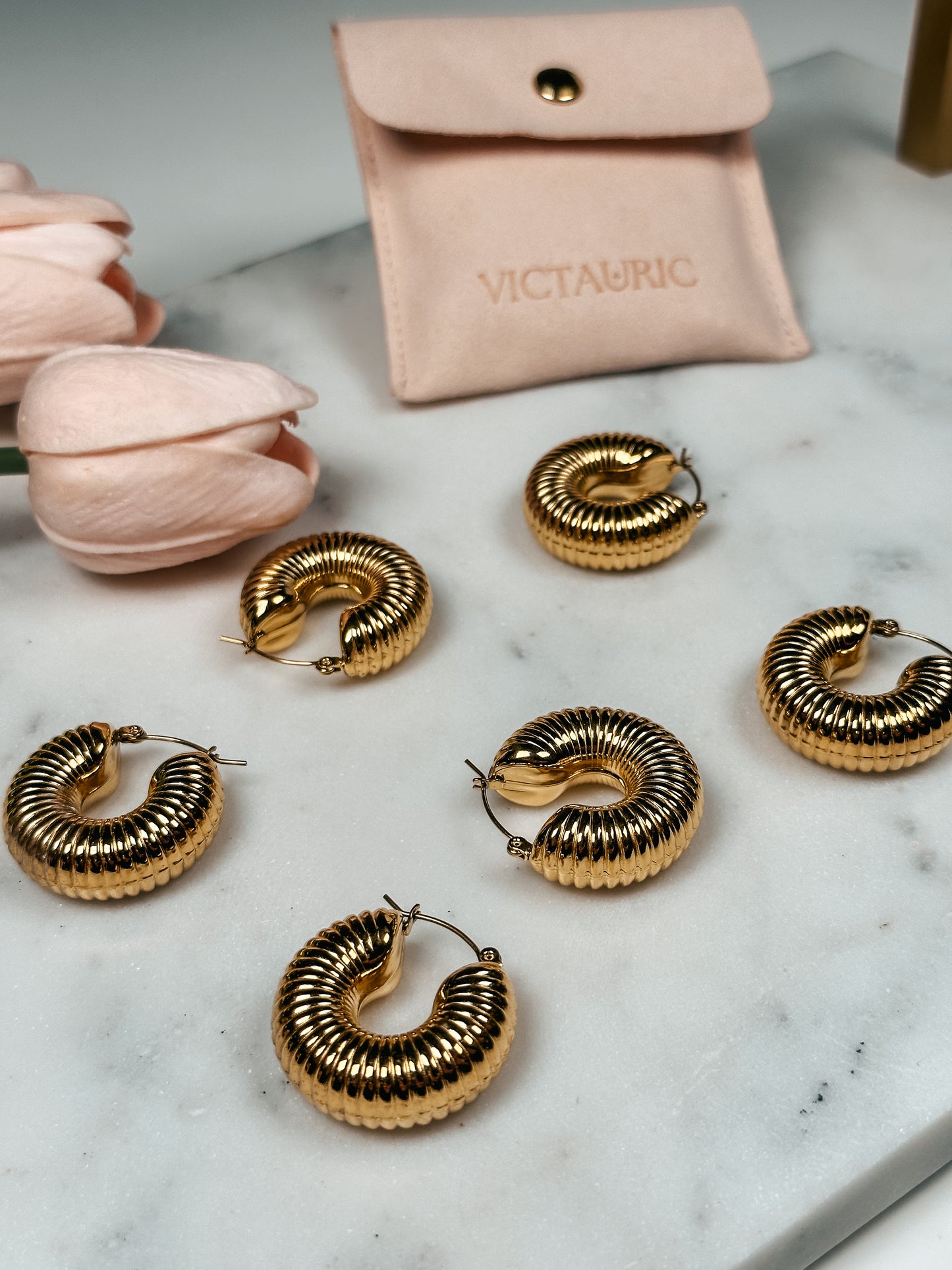 Chunky Ribbed Hoop Earrings