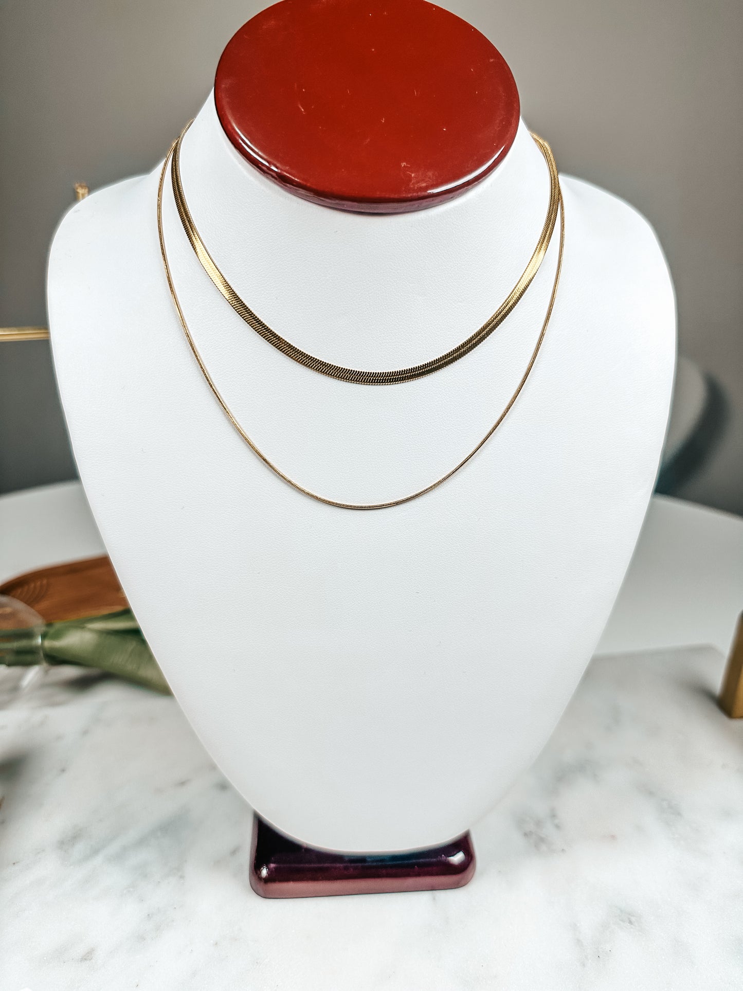 Collar de cadena de serpiente de doble capa